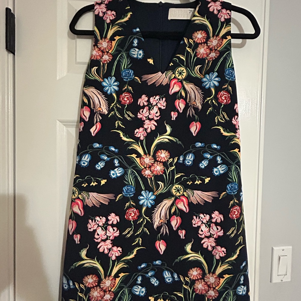 Peter Pilotto Pink and Blue Sheath Mini Dress V-neck Sleeveless